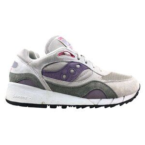 Saucony Men's Size 8 Shadow 6000 White Purple Grey Lifestyle Sneakers Shoes